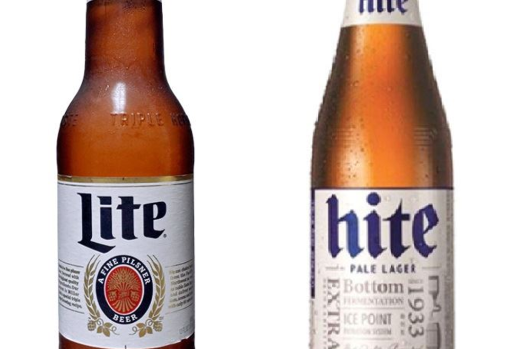 MillerCoors' Miller Lite beer, left, and HiteJinro's Hite beer.