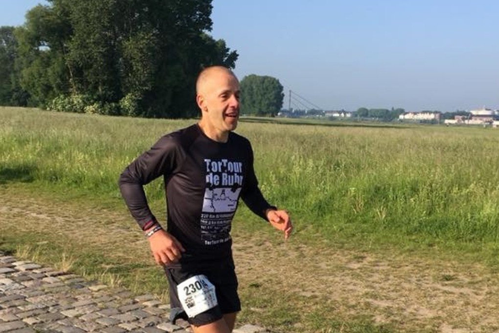 Andre Blumberg nears the end of the TorTour de Ruhr ultra marathon. He took the lead early and worried he was going too fast too soon, but kept a steady pace. Photo: Jens Witzel