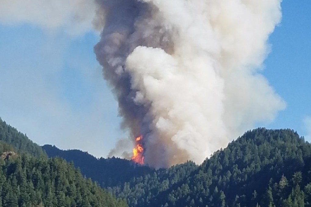 A view of the September 2, 2017, Eagle Creek wildfire in Oregon. Photo: National Wildfire Coordinating Group