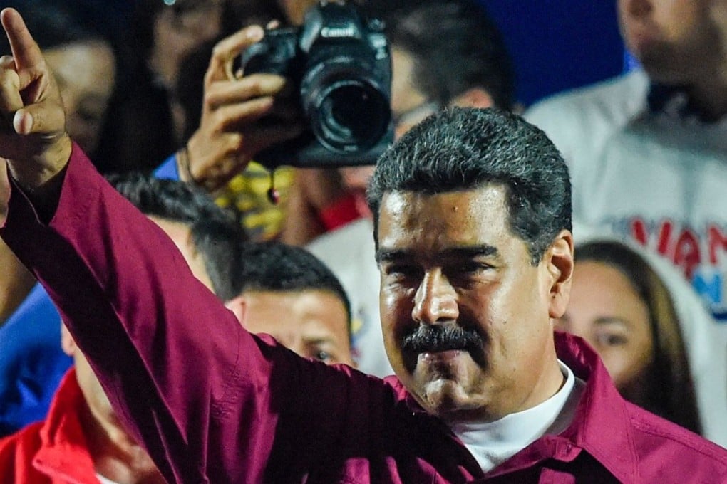 Venezuelan President Nicolas Maduro gestures after being re-elected on Sunday in a poll rejected as invalid by his rivals. Photo: AFP