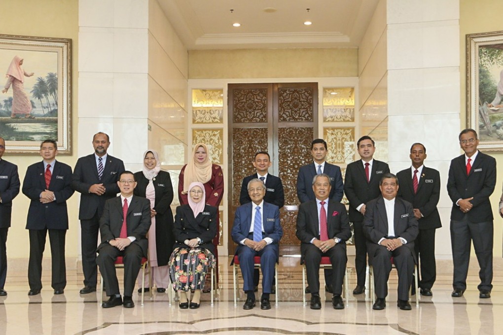 Malaysian Prime Minister Mahathir Mohamad and his cabinet members. Photo: EPA