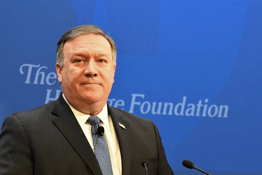 US Secretary of State Mike Pompeo delivers a speech regarding US policy after withdrawing from the Iran nuclear deal at the Heritage Foundation in Washington on Monday. Photo: Xinhua