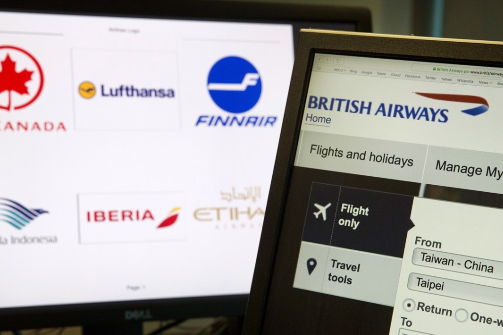 Foreign carriers such as British Airways have started listing Taiwan as part of China following the demand from the authorities in Beijing. Photo: AP
