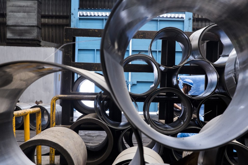 Steel tubes at the Jindal Stainless Ltd. factory in Hisar, India on May 16. Photo: Bloomberg