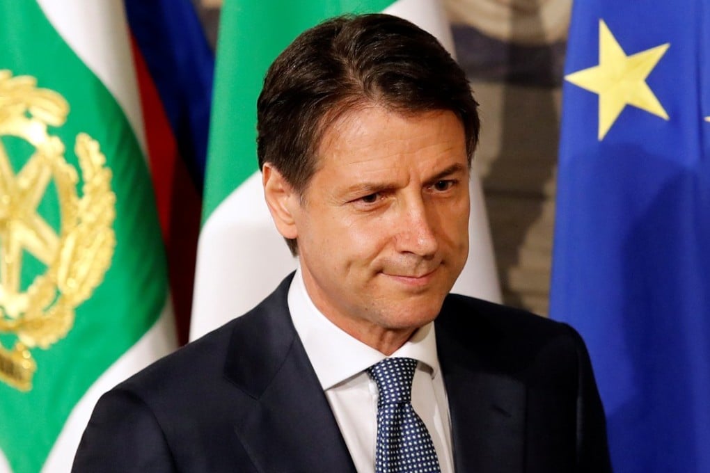 Newly appointed Italy Prime Minister Giuseppe Conte arrives to speak with media after the consultation with the Italian President Sergio Mattarella at the Quirinal Palace in Rome, Italy on Wednesday. Photo: Reuters