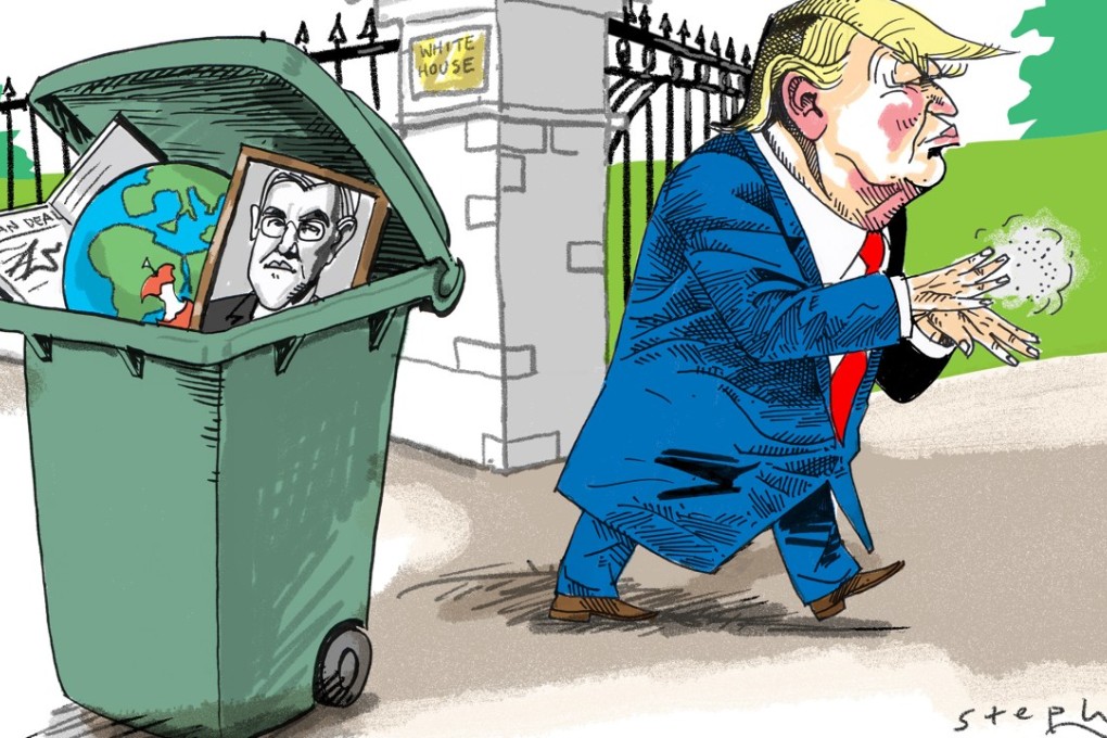 Whatever the legal pretexts for Trump’s withdrawals, they herald the end of Wilsonian internationalism in America. Illustration: Craig Stephens