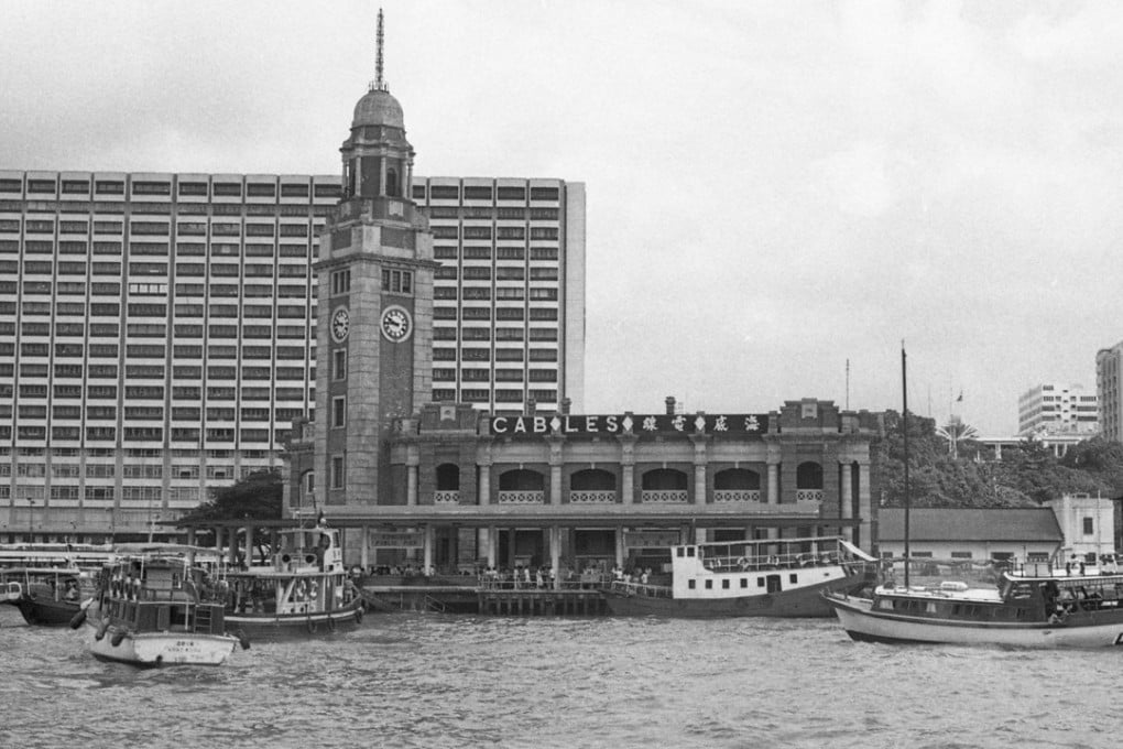 The Kowloon-Canton Railway Station and clock tower, in Tsim Sha Tsui, in 1977.