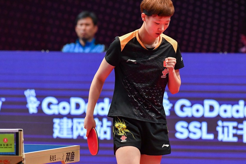 China’s Wang Manyu pumps her fist after winning a point against Japan’s Ito Mima at the Hong Kong Open. Photos: ITTF