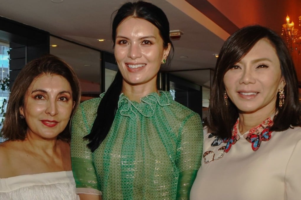 Shirley Hiranand (left), Audrey Puckett (centre) and Dr Vicki Belo at Sevva in Hong Kong.
