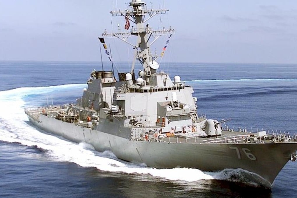 The USS Higgins guided-missile destroyer. It was one of two US Navy warships that sailed near South China Sea islands claimed by China on Sunday. File photo: US Navy
