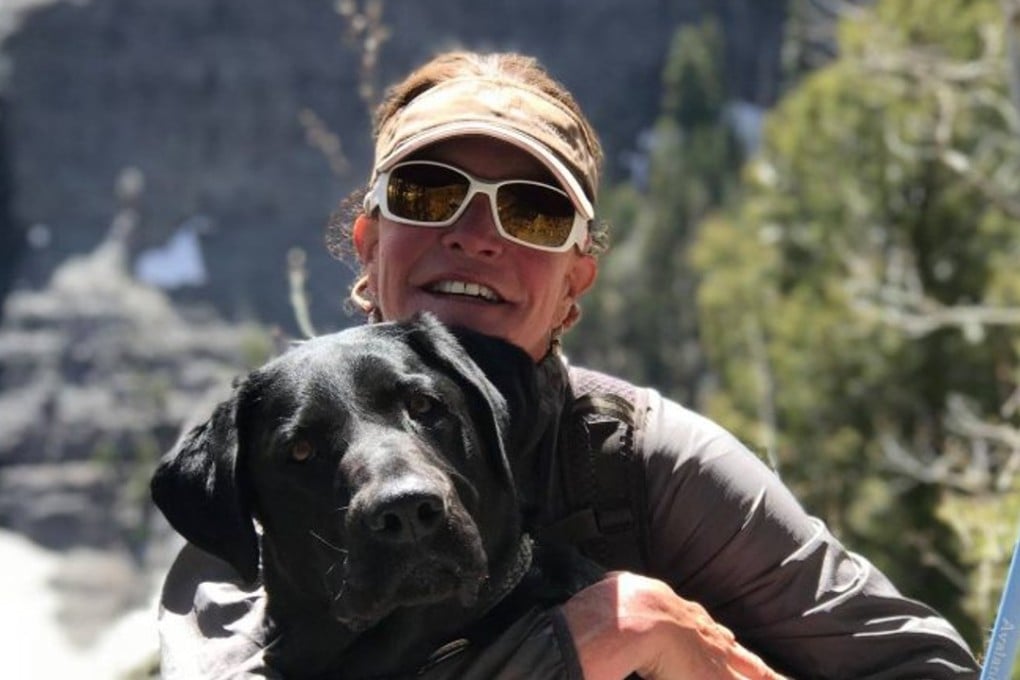 Charlotte Fox and her dog Gus. Fox has died after falling at home. Photo: Amy Denicke