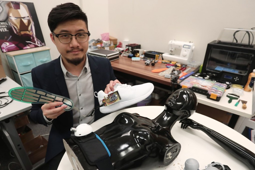 Denis Huen’s latest product is a walking aid system targeting patients with Parkinson’s disease. Photo: Jonathan Wong