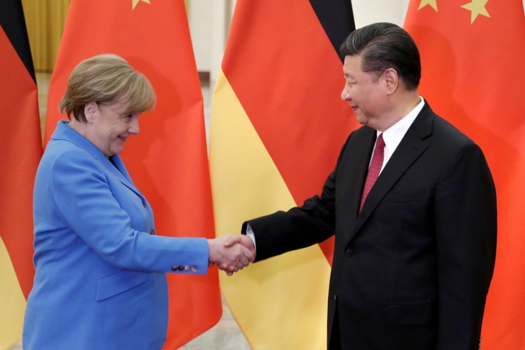 German Chancellor Angela Merkel meets Chinese President Xi Jinping in Beijing, China on May 24. Photo: Reuters