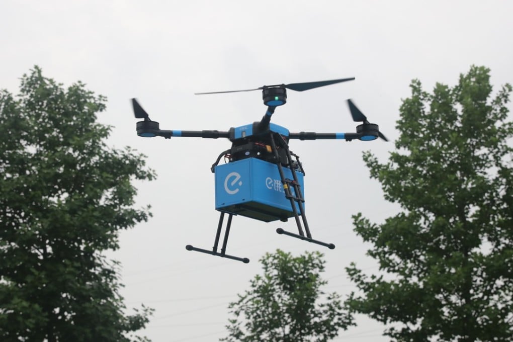 Ele.me, one of China’s leading online food delivery platforms, has been given the go-ahead to operate in the country's first takeaway drone routes in Shanghai. Photo: Handout