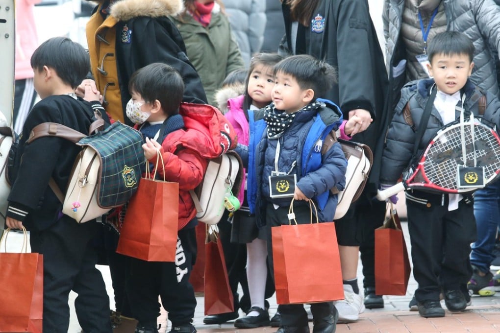 Children line up for a school bus in Kowloon Tong. Kindergartens should include more play-based activities for their pupils. Photo: David Wong