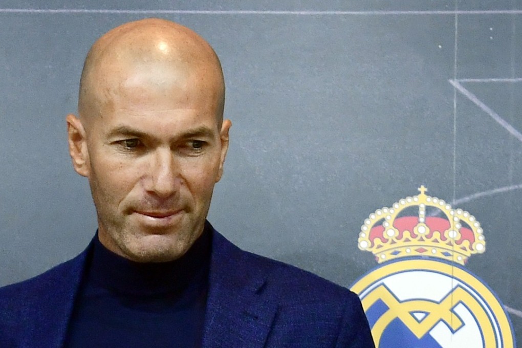 Real Madrid coachc Zinedine Zidane looks on after a press conference to announce his resignation in Madrid. Photo: AFP