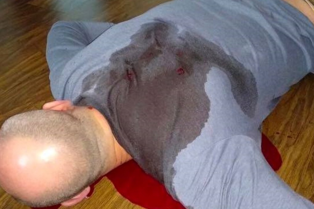 This photo, initially shared on Facebook by a Ukraine lawmaker, purportedly showed Arkady Babchenko lying in a pool of blood. But the photo was faked, and Babchenko unharmed. Photo: Facebook