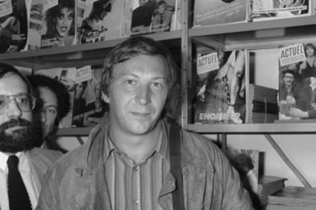 Virgil Tanase emerges from hiding to appear at the office of Actuel magazine in Paris in 1982 to give a press conference, three months after his faked abduction. Photo: Agence France-Presse