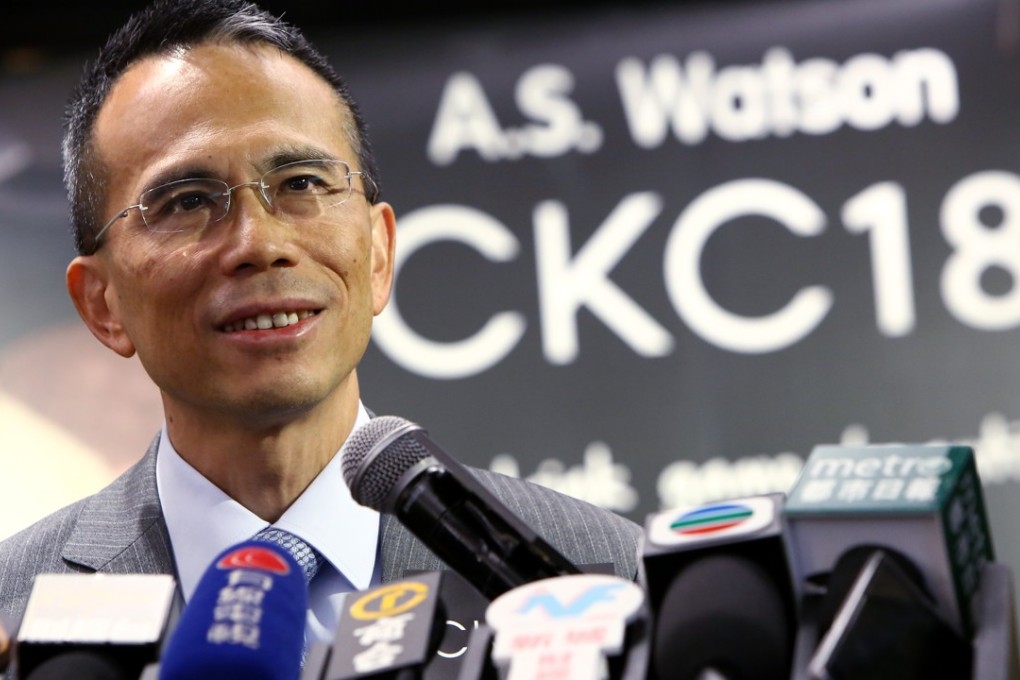 Victor Li Tzar-kuoi, chairman of CK Hutchison Holdings, attends the launch of A S Watson Group’s new concept store, CKC18, at Cheung Kong Center, the group’s headquarters in Central. Photo: Edmond So