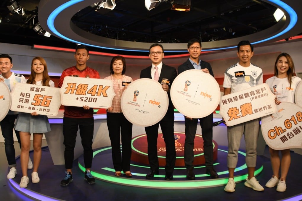 Now TV World Cup team promote the Russia tournament. Photo: Chan Kin-wa