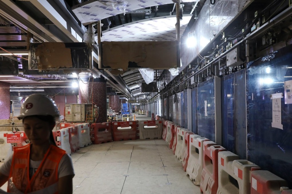 The affected part of the MTR link between Sha Tin and Central. Photo: Sam Tsang