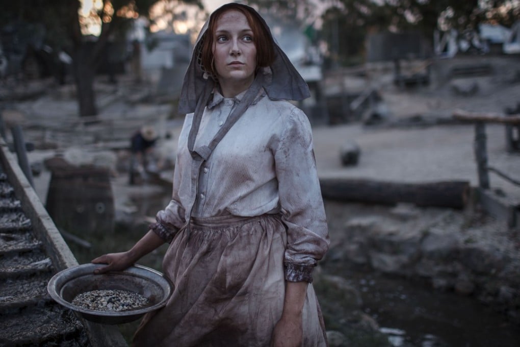 A female miner in costume at the Sovereign Hill open-air museum in Victoria, Australia.