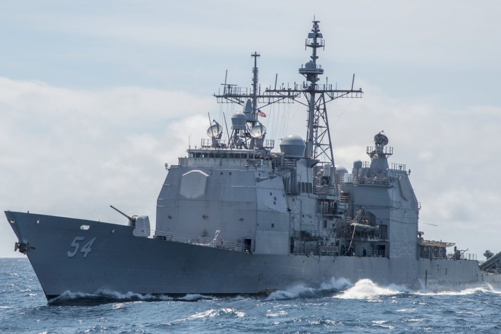 The guided-missile cruiser USS Antietam, seen here in a file image, was one of two US warships involved in a freedom of navigation operation in the South China Sea on May 27. Photo: AP