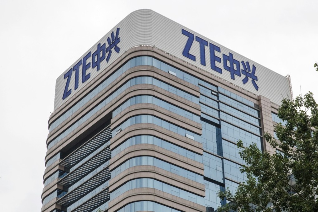 ZTE, China’s No. 2 telecommunications equipment maker, has been crippled by a ban imposed in April on buying US components for seven years. Photo: Bloomberg