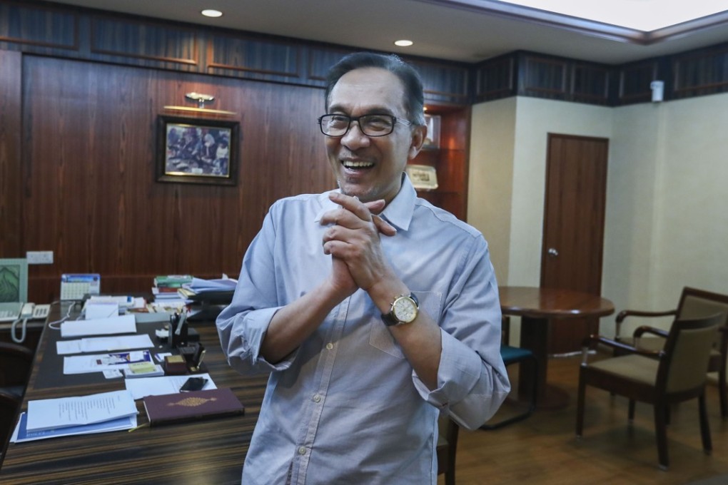 Anwar Ibrahim at the People's Justice Party's headquarters in Malaysia. Photo: Nora Tam