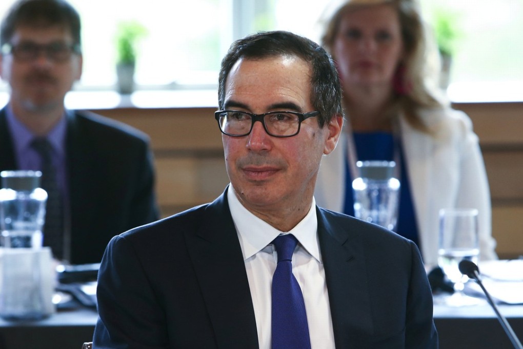 United States Secretary of the Treasury Steven Mnuchin listens during a meeting at the G7 Finance Ministers Summit in Whistleria, Canada. Photo: Reuters