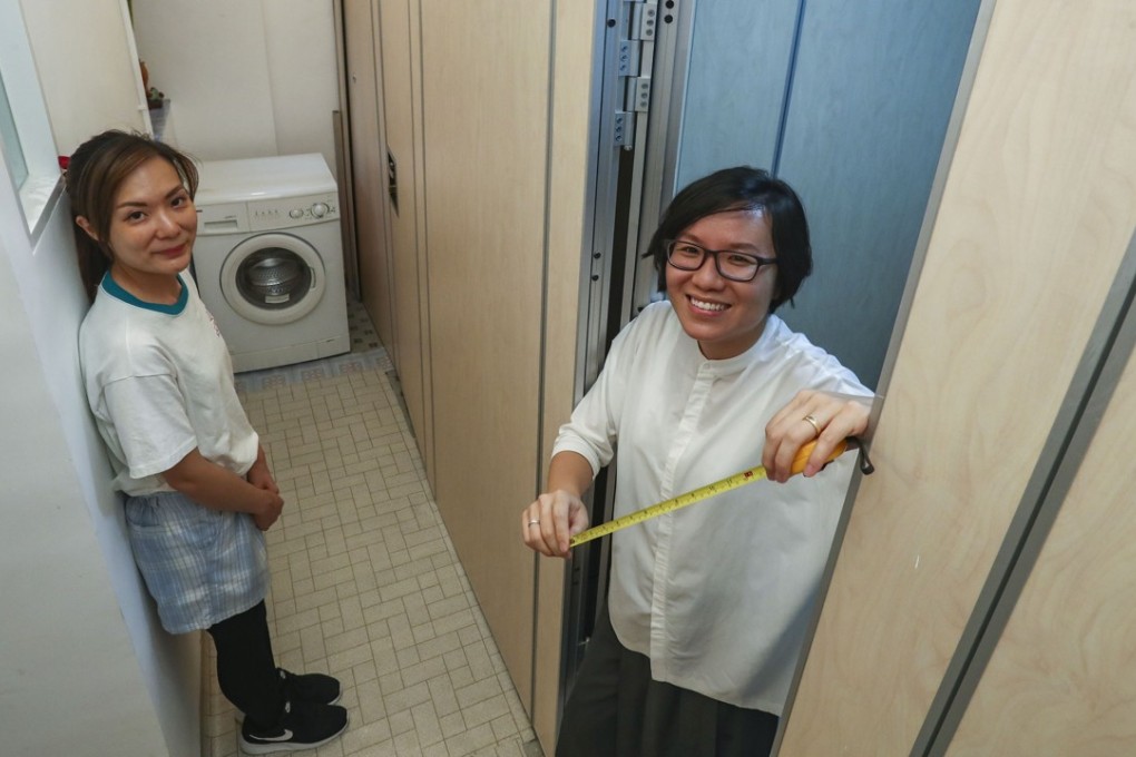 Jennie Chui, of SoCO, and architect Maggie Ma at the renovated flat. Photo: Nora Tam