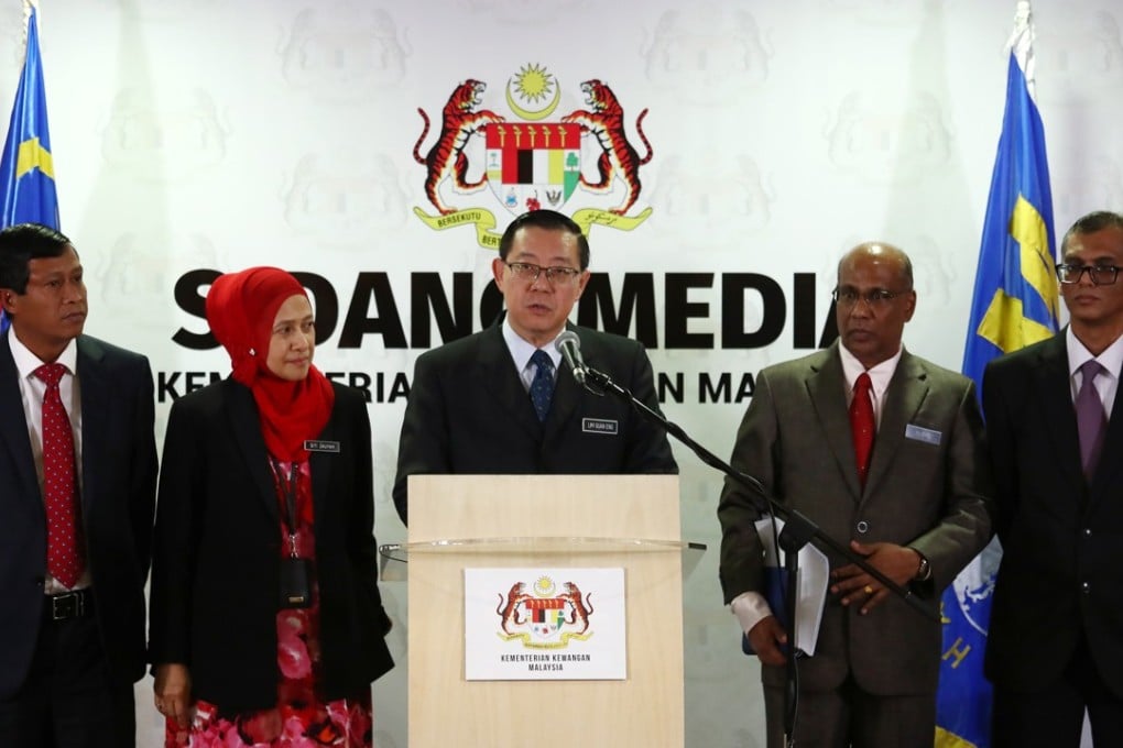 Malaysian Finance Minister Lim Guan Eng with deputies Asri Hamidon, Siti Zauyah Mohd Desa, Seri Subromaniam Tholasy, and Seri Ahmad Husni Hussain. Photo: Nora Tam