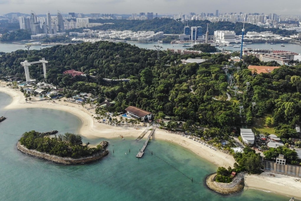 Aerial view of Sentosa, a popular island resort in Singapore, seen last Wednesday. Photo: SCMP/Roy Issa