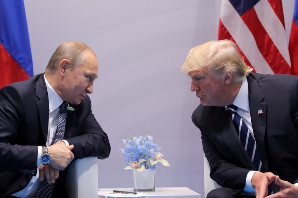 Russian President Vladimir Putin talks to US President Donald Trump during their bilateral meeting at the G20 summit in Hamburg, Germany, in July 2017. Both leaders are known for enthusiastically promoting their versions of the truth. Photo: Reuters
