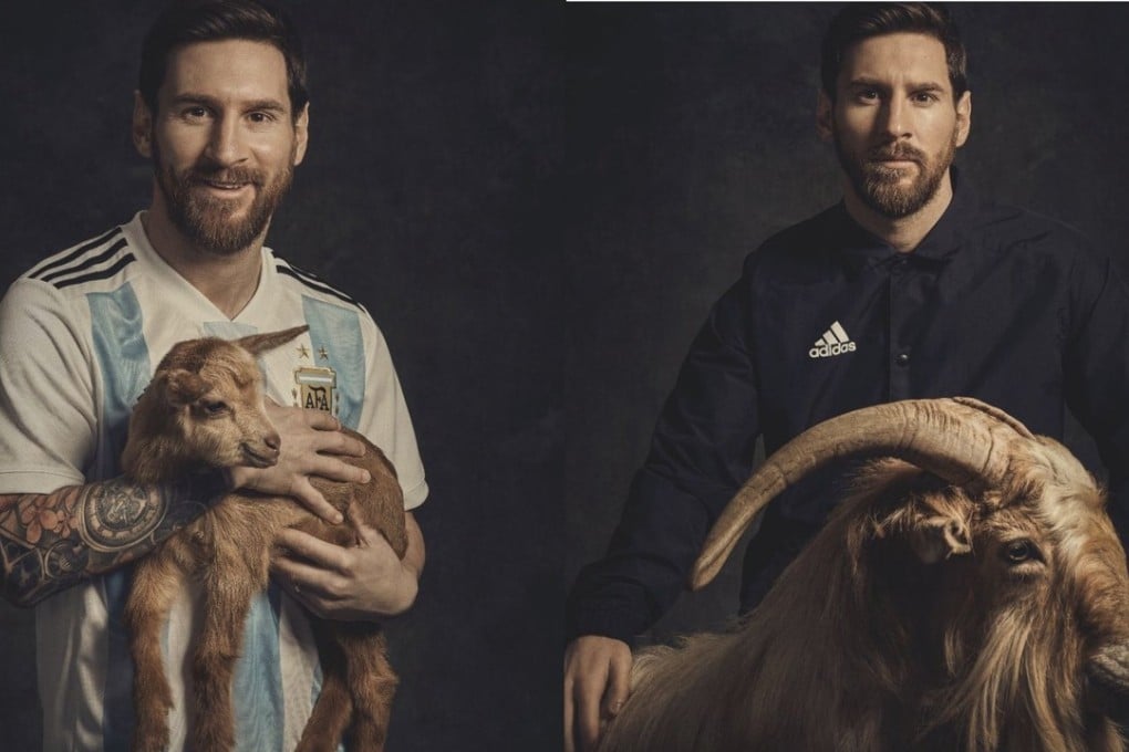 Leo Messi poses with goats for Paper magazine's Sports issue. Photos: Twitter/@papermagazine