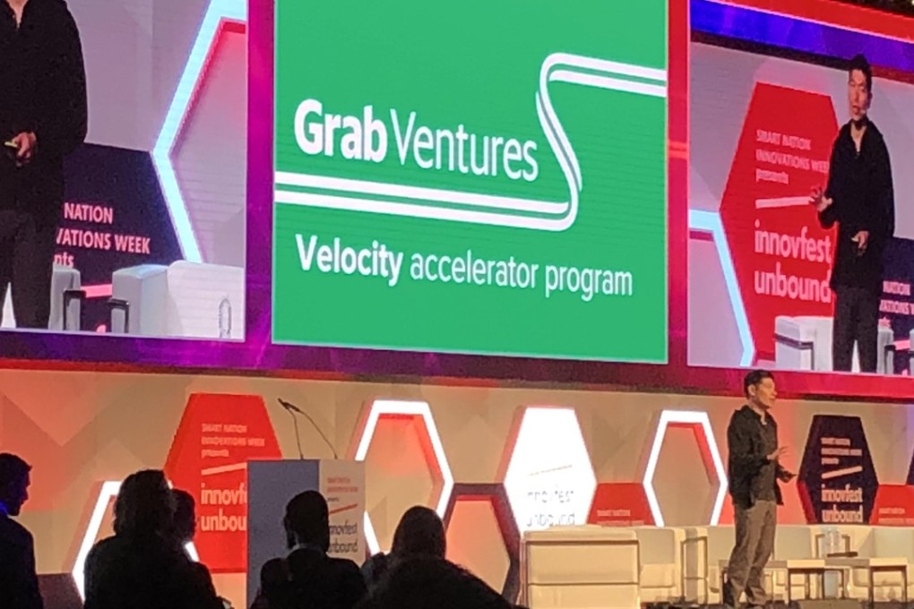 Grab CEO and co-founder Anthony Tan speaks at the Innovfest Unbound conference in Singapore on Tuesday. Photo: SCMP