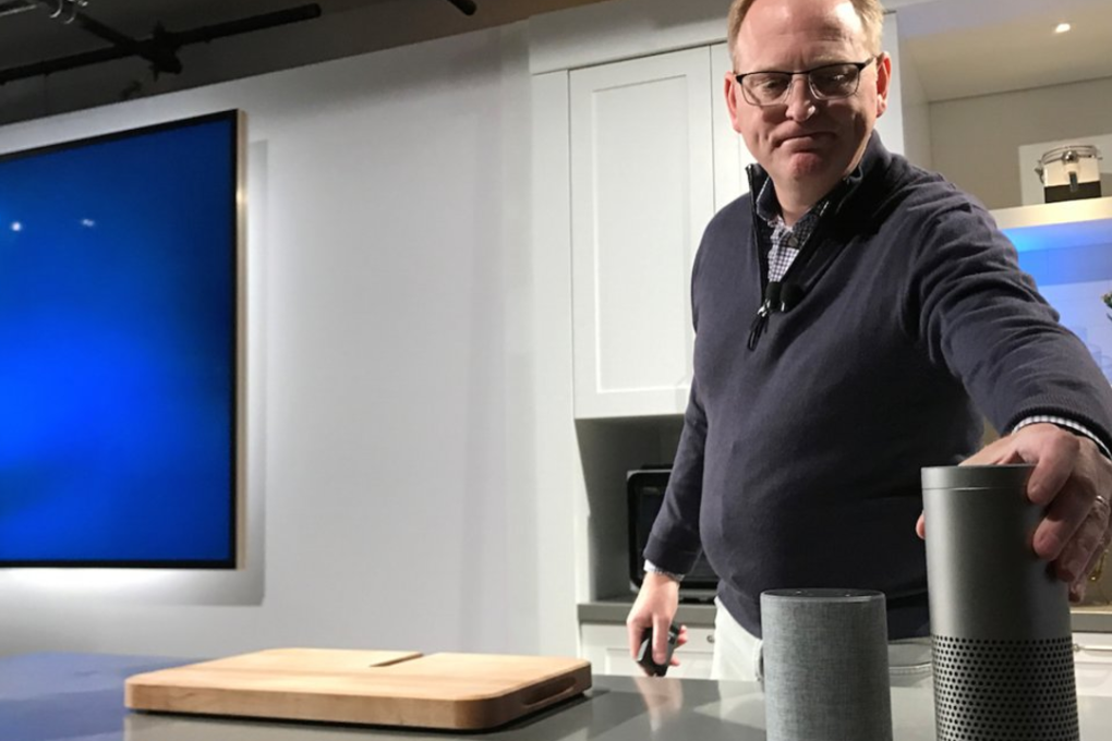 Amazon Senior Vice President David Limp shows new voice-controlled Echo and Echo Plus devices announced at an event at the headquarters in Seattle, Washington, September, 27, 2017. Photo: Jeffrey Dastin/Reuters