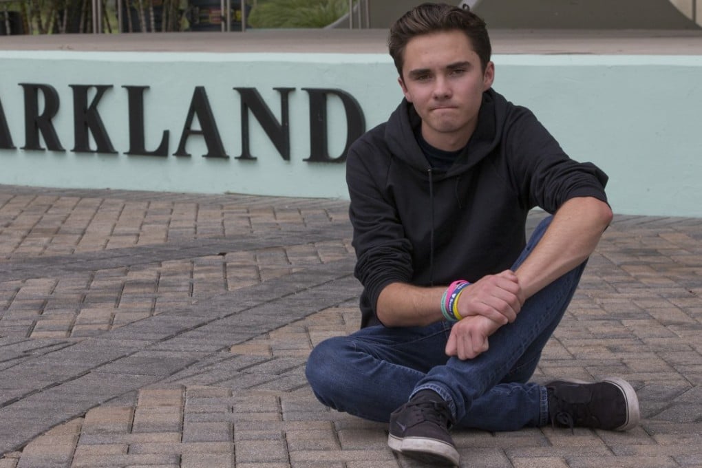 David Hogg poses for a photo at Pine Trails Park in Parkland, Florida on May 29. Photo: AP