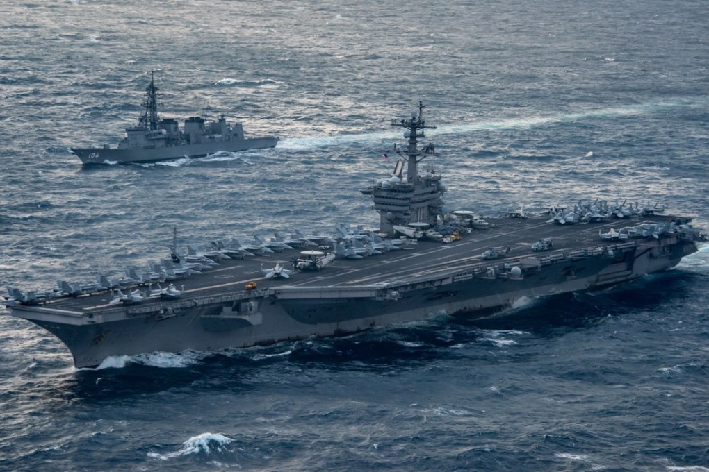 The United States is considering sailing one of its aircraft carriers though the Taiwan Strait. Photo: AFP
