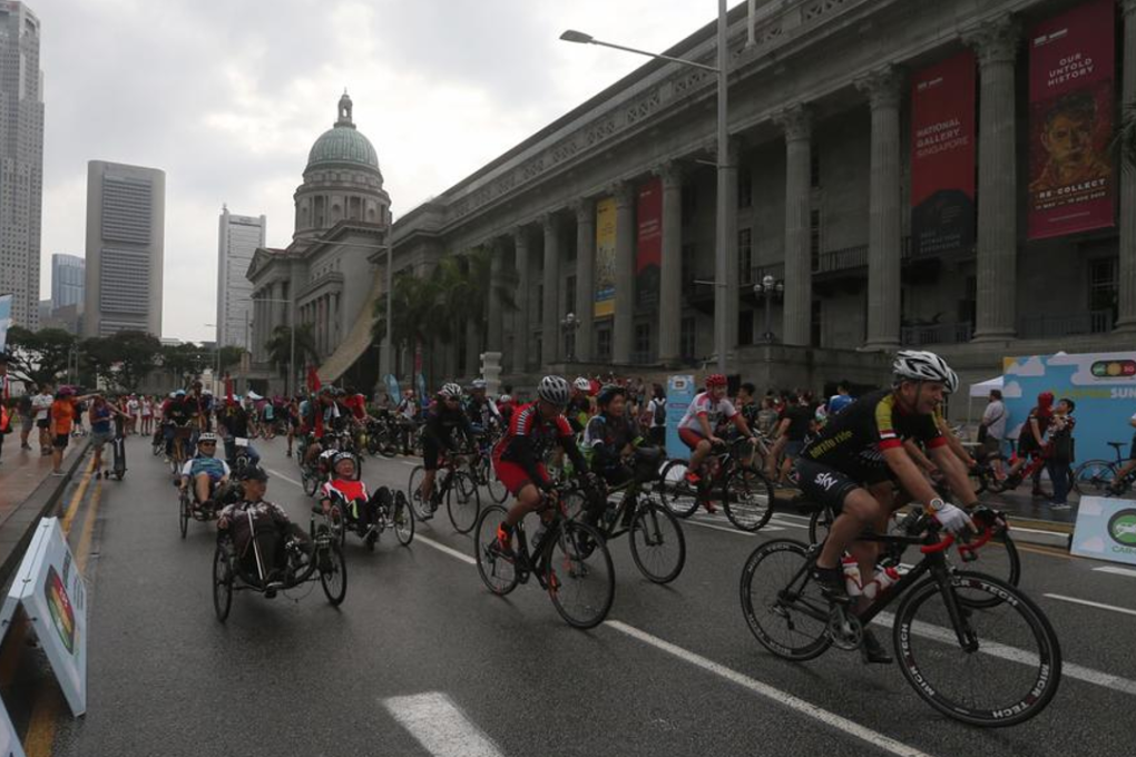 The Car Free Sunday event in civic district in Central Singapore. Photo: Ooi Boon Keong/TODAY
