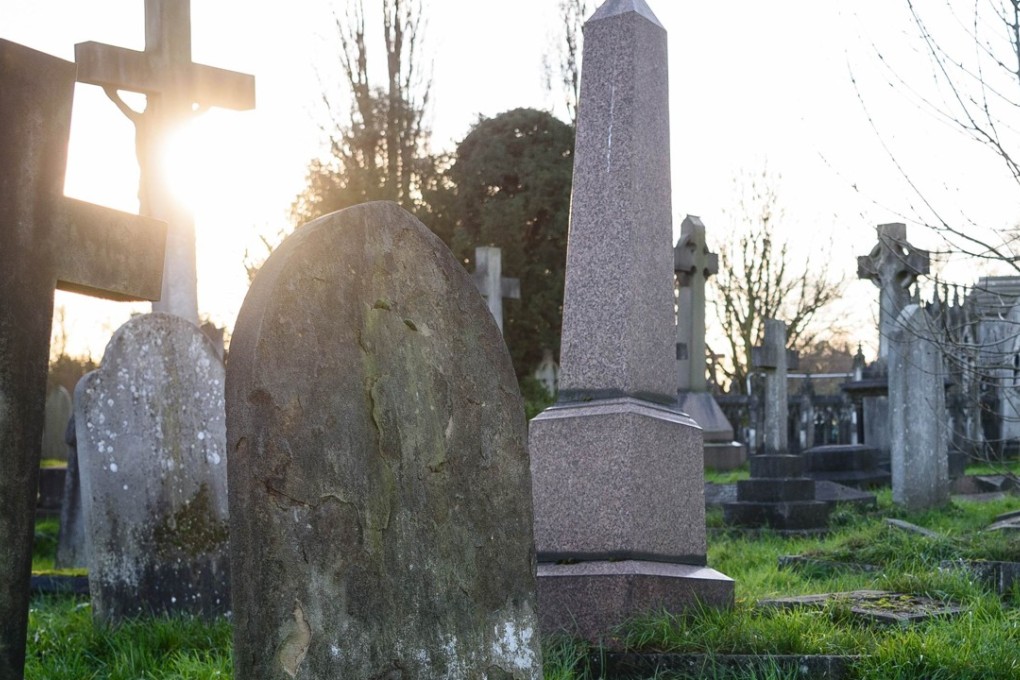 Gravestones at a cometary in the UK. Photo: AFP