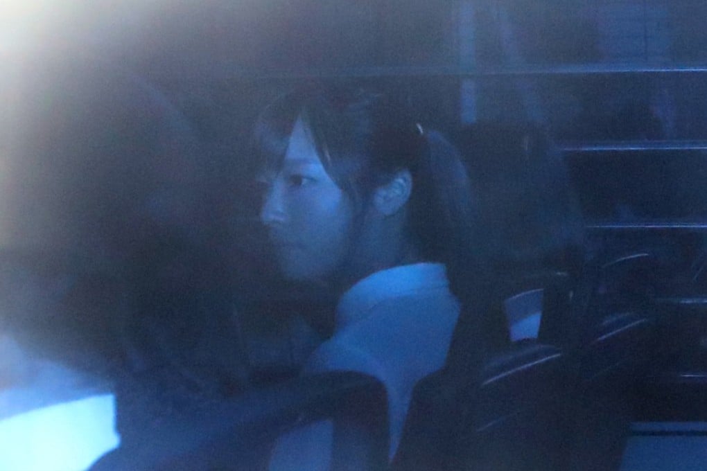 Former lawmaker Yau Wai-ching in a Correctional Services Department van leaving Kowloon City Magistrates’ Court on Monday evening. Photo: Edward Wong