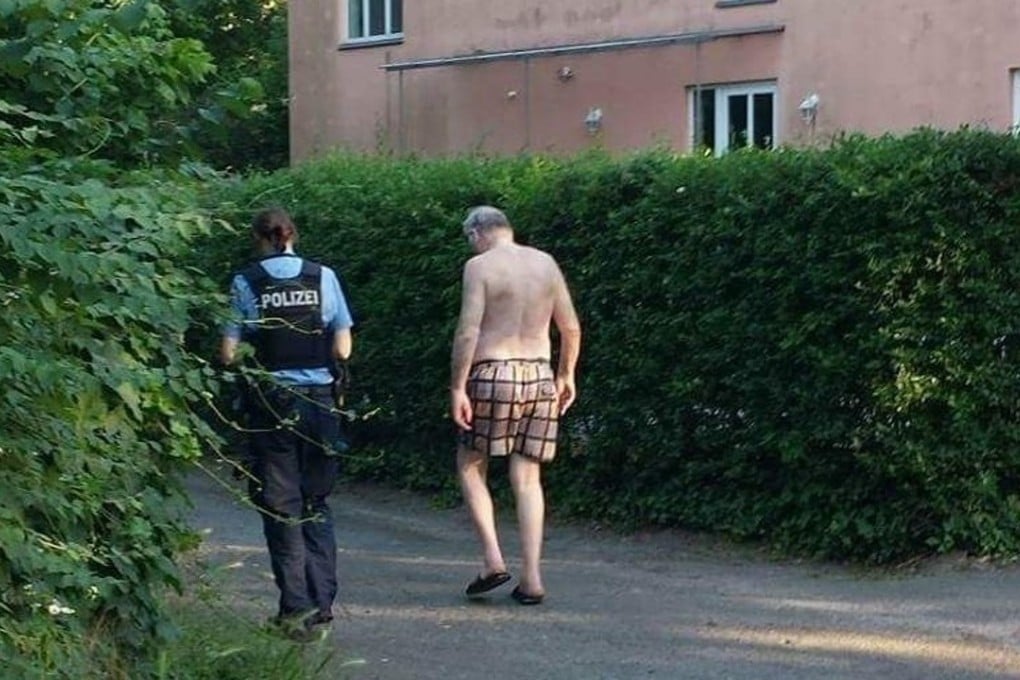 Alexander Gauland’s clothes were stolen while he swam in a lake in Potsdam last week, forcing the co-leader of the German Parliament’s most far-right party to walk half-naked through the streets – an image that is going viral on social media. Photo: Twitter