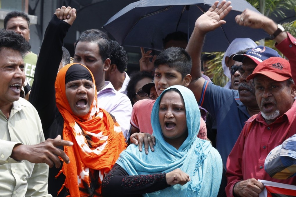 A demonstration against the attacks on Sri Lankan Muslims. Photo: EPA