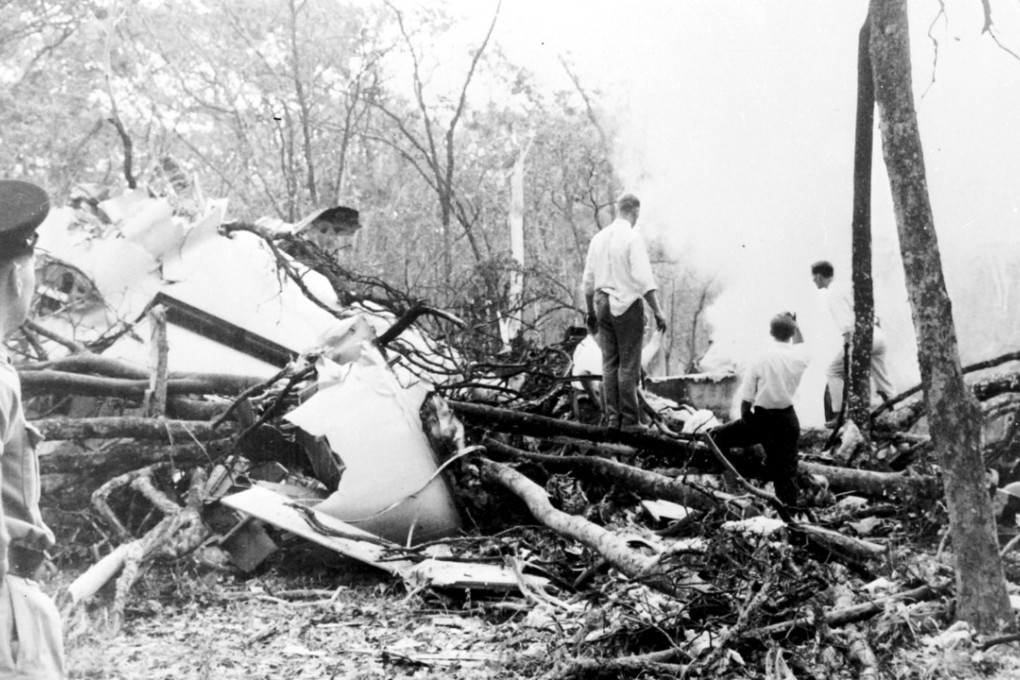 The wreckage from the plane crash that killed former UN secretary general Dag Hammarskjold in 1961. Photo: TopFoto