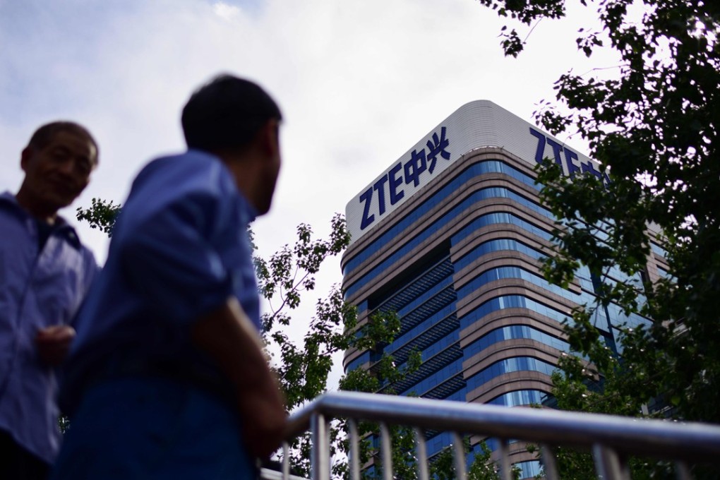 The ZTE logo is seen on a building in Beijing. The White House has reached a deal with the Chinese telecoms giant. Photo: AFP
