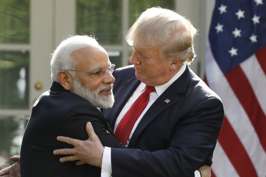 India’s Prime Minister Narendra Modi hugs US President Donald Trump in the Rose Garden of the White House in Washington in June 2017. As part of its Indo-Pacific strategy, the US has renamed its Pacific Naval Command the Indo-Pacific Command. Photo: Reuters