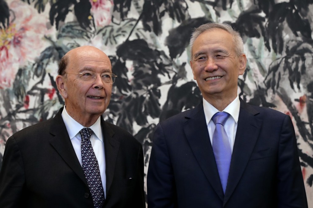 US Commerce Secretary Wilbur Ross with Chinese Vice-Premier Liu He after their meeting at the Diaoyutai State Guesthouse in Beijing on June 3. Photo: AP