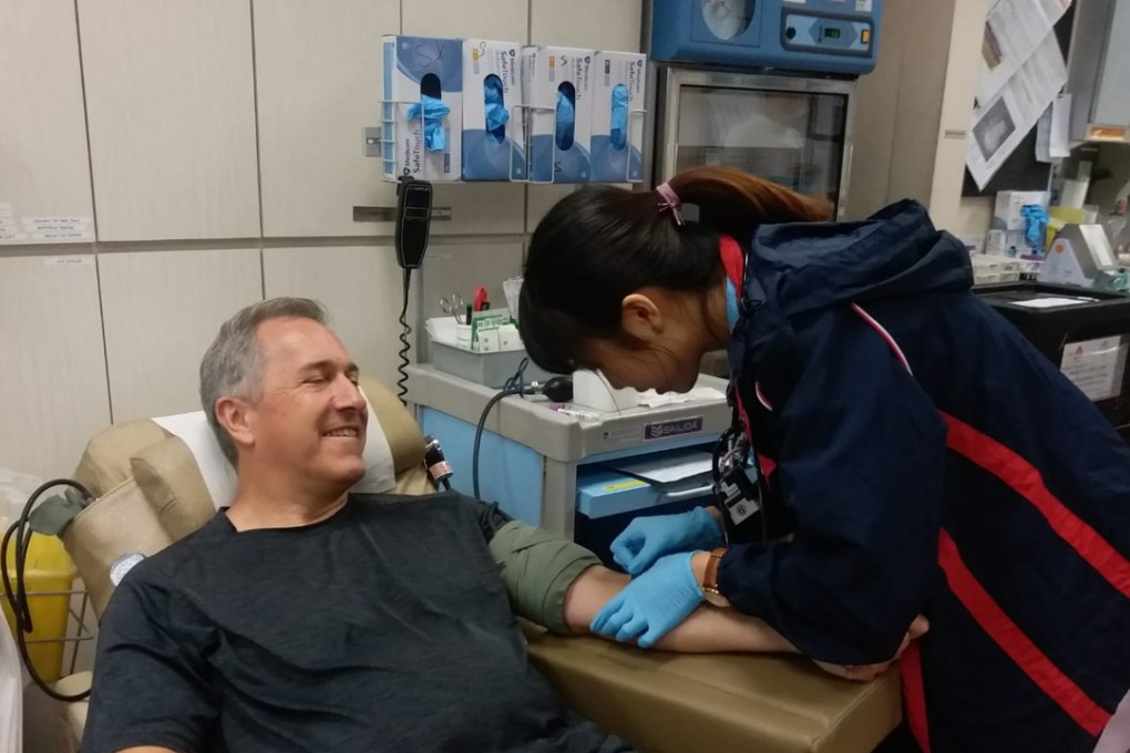 Hongkonger Peter Nixon registering as a bone marrow donor. Photo: Courtesy of Marie Marchand