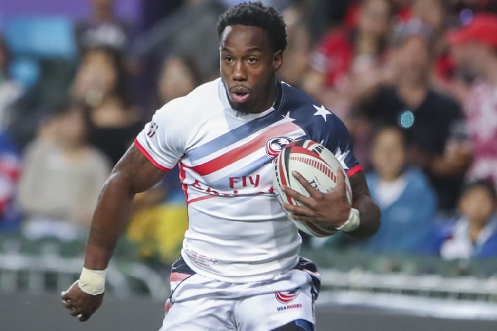 Carlin Isles heads for the try line at the Hong Kong Sevens. Photo: Edward Wong